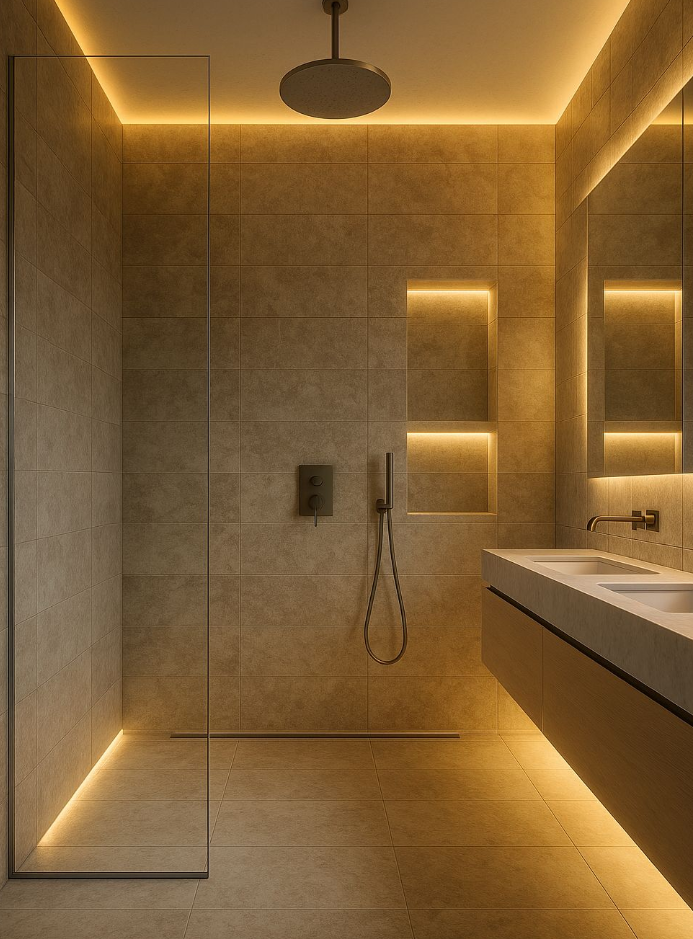 Iluminação ideal para banheiro e espelho