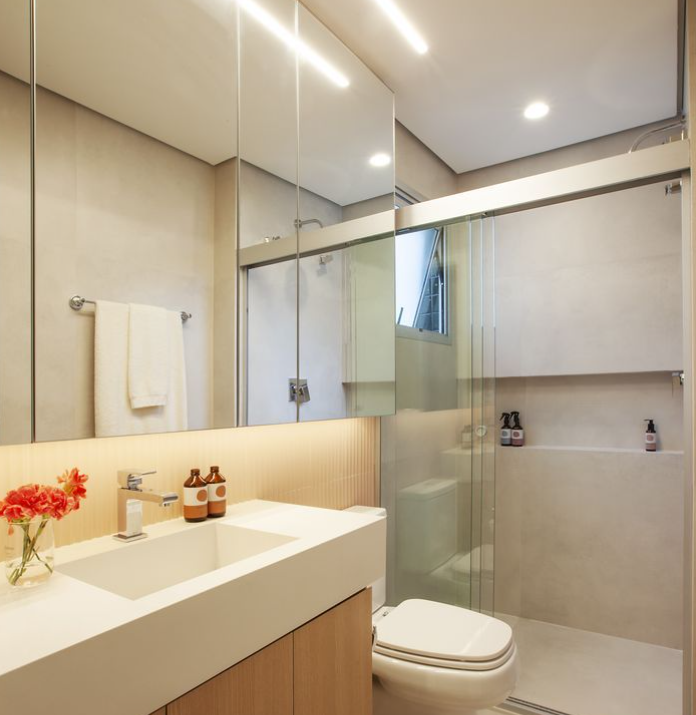 Iluminação ideal para banheiro e espelho