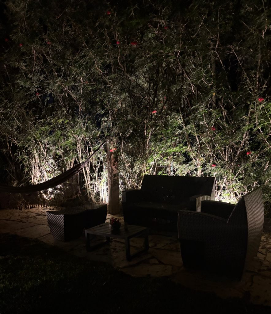 Área de convivência com iluminação indireta