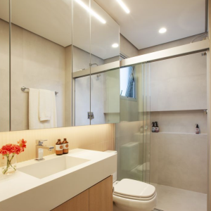 Iluminação ideal para banheiro e espelho